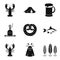 Lobster icons set, simple style