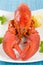 Lobster with Lemon Wedges.