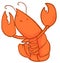 Lobster marine under the sea animal cartoon hand drawn doodle illustration