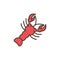 Lobster oktoberfest icon line filled