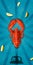 Lobster poster retro background