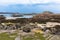 Lobster pot and rocky coast Fidden beach Isle of Mull Scotland uk Inner Hebrides
