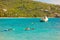 Lobster pots floating in the windward islands