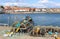 Lobster pots on side of harbour Anstruther, Fife