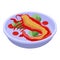 Lobster salad icon, isometric style