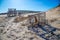 Lobster traps on beach on Plum Island, MA