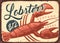 Lobsters vintage seafood restaurant sign