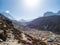 Lobuche village and panoramic view in Everest Base Camp trek. Amazing view