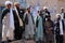 Local Afghan men with turbans in a remote village in Afghanistan near Chaghcharan.