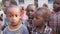 Local African Boys Curious Looking Into the Camera in Zanzibar Village, Africa