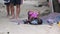 Local African Grimy Happy Boy and Girl Sit on Ground, Play and Smile, Zanzibar