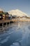 Local Boardwalk over Resurrection Bay in Seward Alaska USA