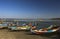 The local boat in Taungthaman Lake near U Bein Bridge in Amarapura, Myanmar (Burma)