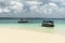 Local boats next to Prison Island Beach