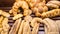 Local breads in baker shop in Sicily