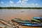 Local canoe are the only transportation on the Amazonian rivers of Peru.