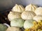 Local Chinese food steamed dumplings or steamed buns steaming in pot.