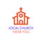 Local church near you. Chapel icon. Flat isolated Christian illustration