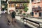 Local citizen on town square in Hallstatt, Austria.