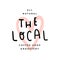 The local coffee shop logo, handwritten lettering, modern simple logotype with heart shaped stamp illustration as