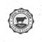Local dairy farm badge design. Template for logo, branding design with cow on the grass. Vector illustration. Hand