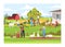 Local farm production semi flat vector illustration