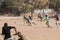 Local football soccer game of two villages of Namibia.