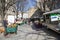 Local French street peddlers selling fresh fruits and vegetables on the street