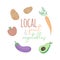 Local fruit and vegetables vector illustration graphic