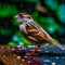 local garden sparrow bird up close