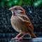 local garden sparrow bird up close