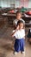 Local Girls in Rural Schoolhouse on Tonle Sap Lake, Cambodia