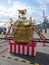 Local Japanese celebrating the Matsuri festival of Kehi Shrine where Mikoshi, portable shrines are p