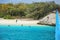 Local kids jumping off the Mouli Bridge between Ouvea and Mouli islands, Loyalty Islands, New Caledonia