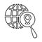 Local, location, earth, search line icon. Outline vector.