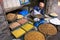 Local man selling food in the street, Pushkar, India