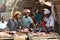 At the local market, local people selling goat meat