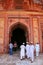 Local men standing in the courtyard of Jama Masjid in Fatehpur S