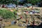 Local people washing clothes in Ayeyarwady river, Mandalay, Myanmar