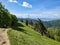 Local recreation area in Zurich Oberland.Beautiful hilly landscape with a lot of wildness with forest and flower meadows