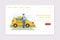 Local Taxi Service and Airport Transfers, Mobile City Public Transportation Service Landing Page Vector Illustration