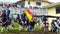 Local teams play with many horses traditional game Skirmish, Ecuador