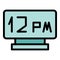 Local time icon vector flat