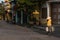 A local Vietnamese Woman rides her bike to work in hoi an