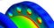 Local von mises stress results of a finite element analysis - 3d ilustration