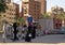 Local woman with her purchases in a bag balanced on her head leaving the market in the the Coptic Christian district of Cairo.