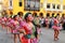 Local women dancing during Festival of the Virgin de la Candelaria in Lima, Peru.