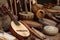 Local wooden music instruments. Generate ai