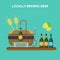 Locally brewed beer ale brewery concept flat vector