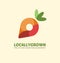 Locally grown fruits and vegetables creative symbol idea